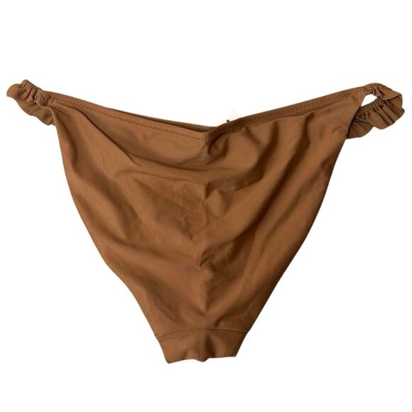NWT Aerie Brown Ruffle Bikini Bottoms M – Full Coverage Swimwear - Picture 4 of 5